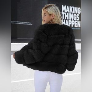 BRAND NEW Faux Fur Black Short Coat Jacket